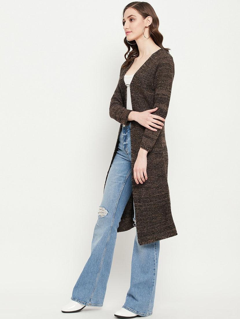 women solid wool cardigan - 20507212 - Standard Image - 2