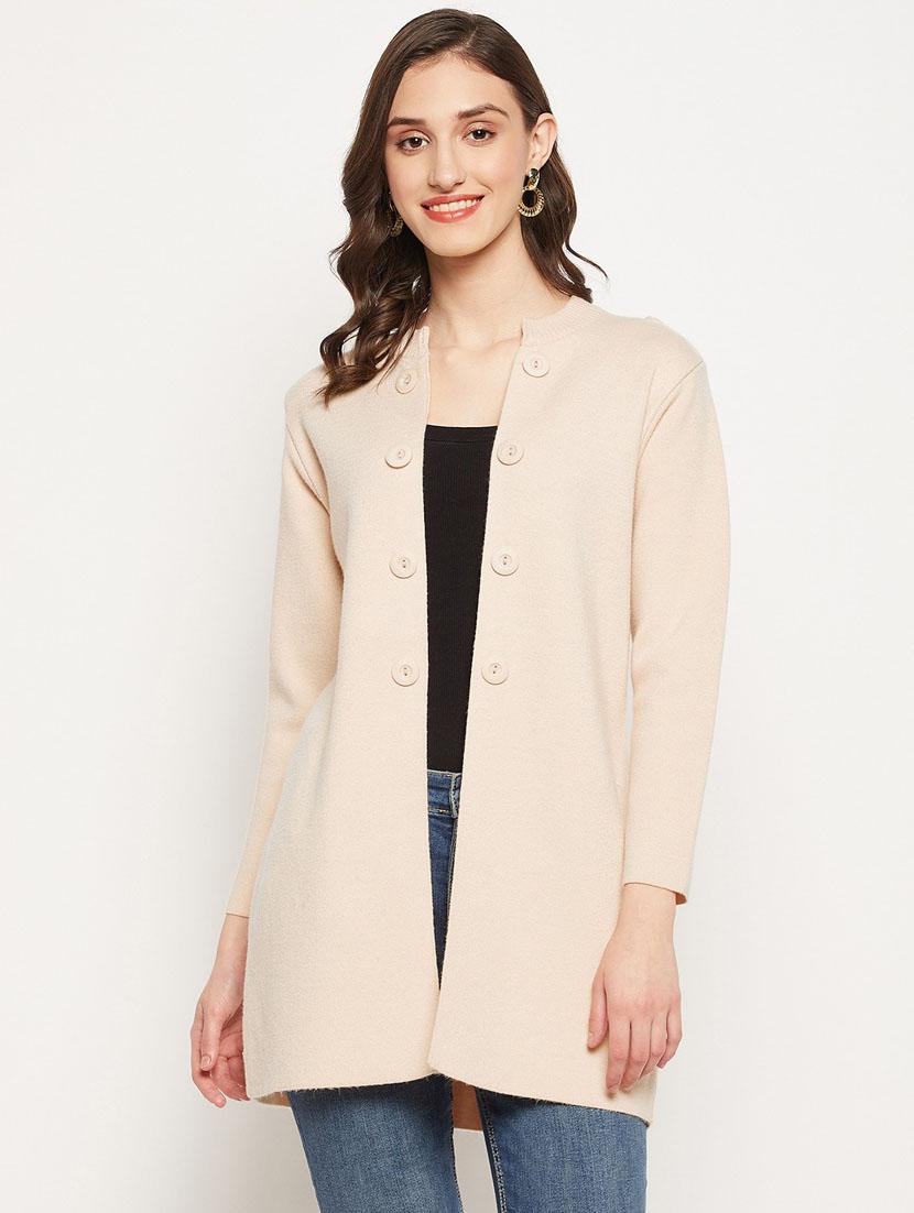 women beige wool blend cardigan - 20507227 - Zoom Image - 0