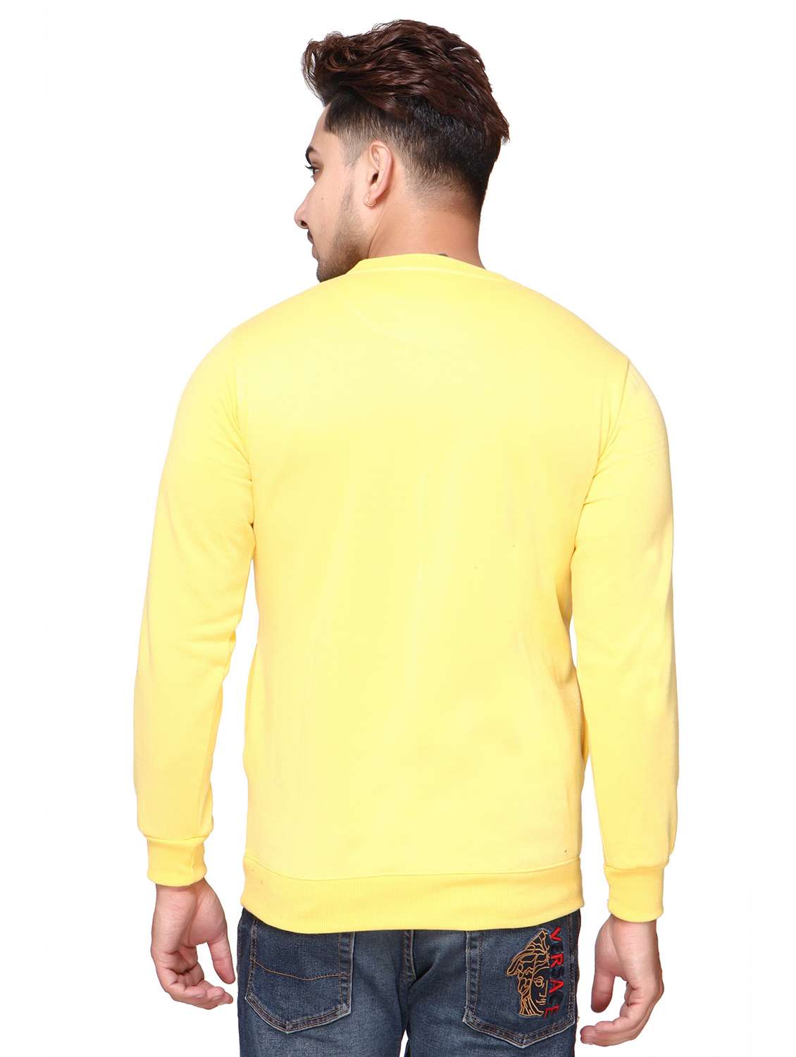 men typography print fleece sweatshirt - 20507500 -  Standard Image - 2
