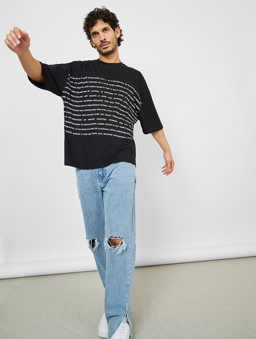 men's front printed oversized t-shirt - 20507962 - Standard Image - 2