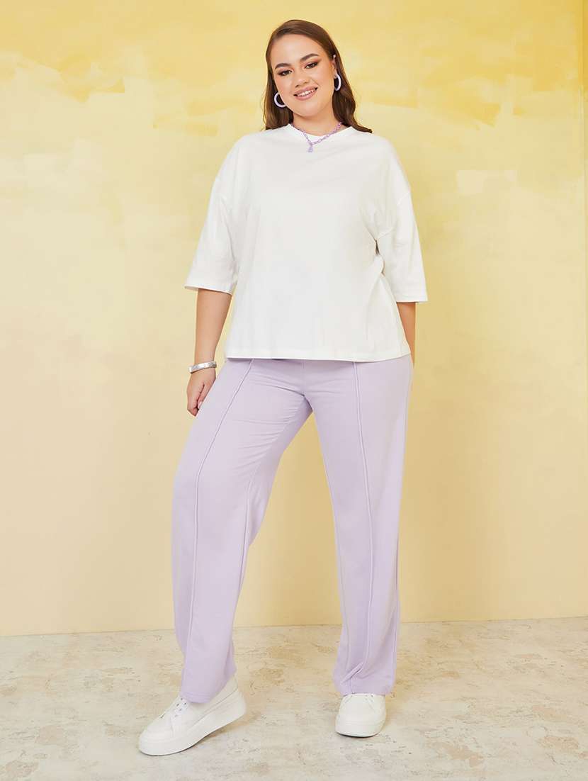 women typography printed beige cotton oversized t-shirt - 20508344 -  Standard Image - 2