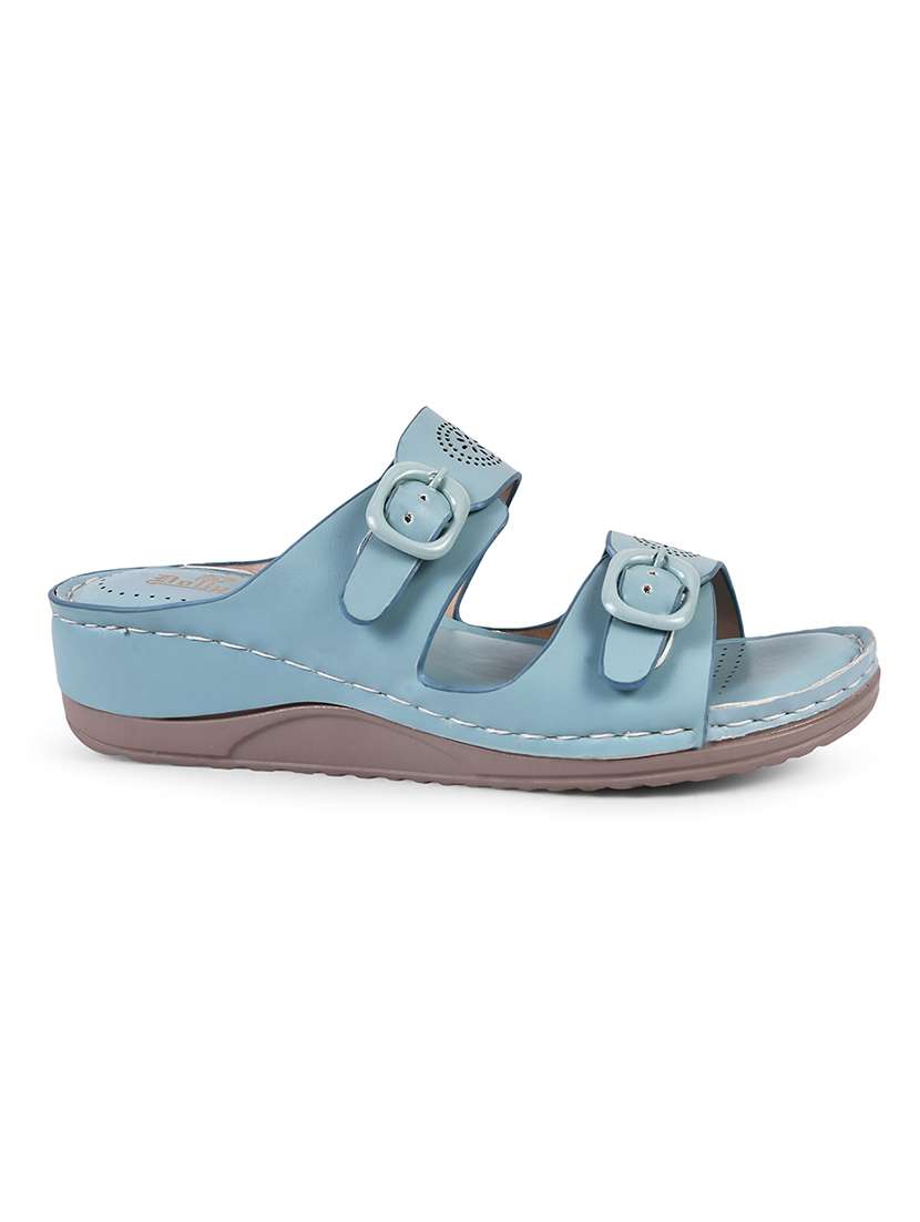 women light blue slip on sandal - 20508383 -  Standard Image - 2