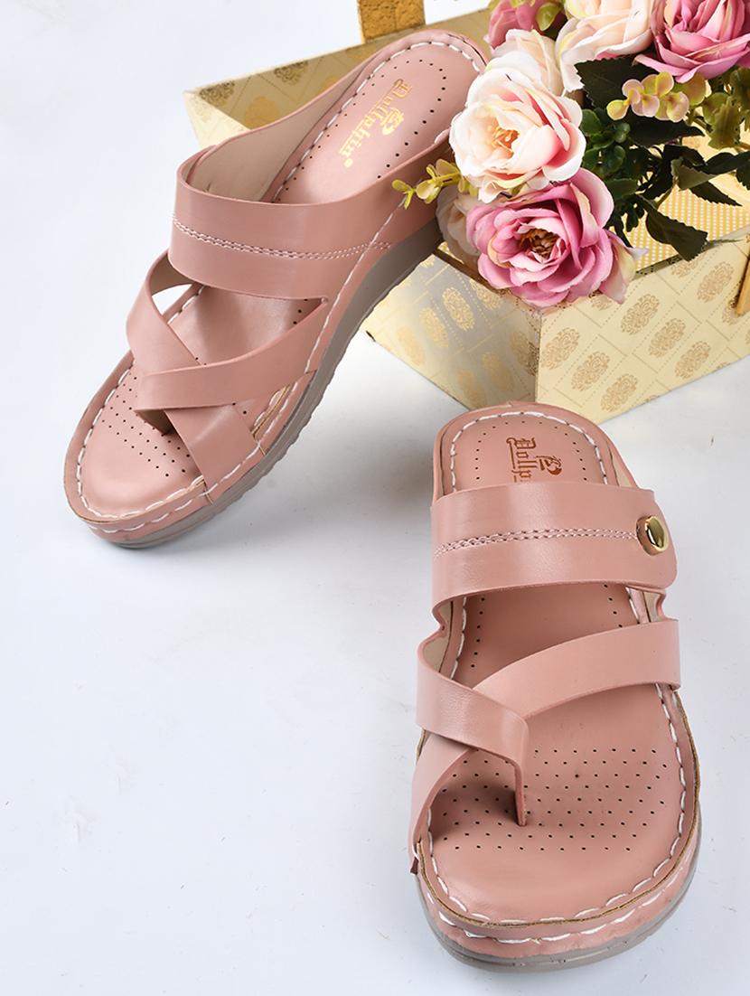 women peach slip on sandal - 20508390 -  Zoom Image - 0