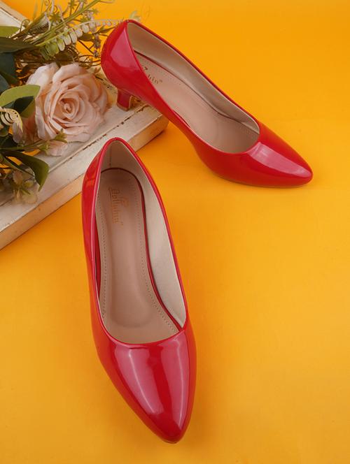 women red slip on kitten heel pump - 20508394 - Standard Image - 0