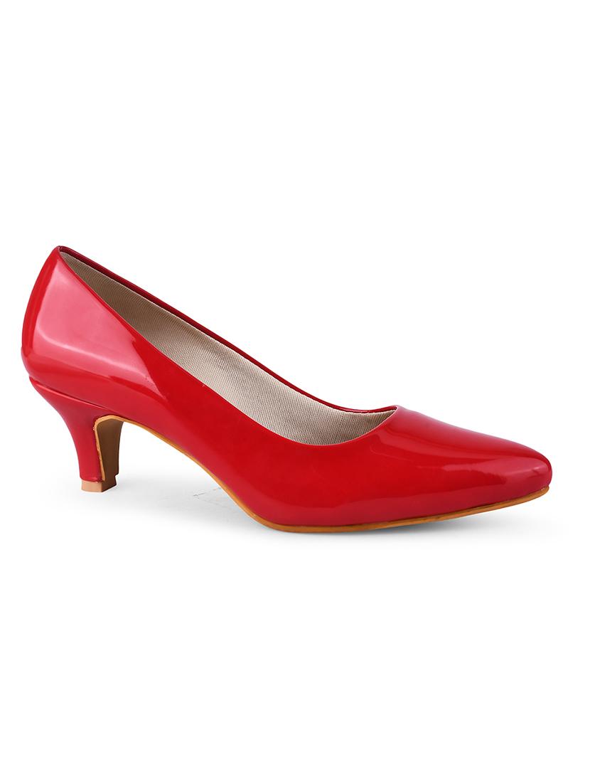 women red slip on kitten heel pump - 20508394 - Standard Image - 2