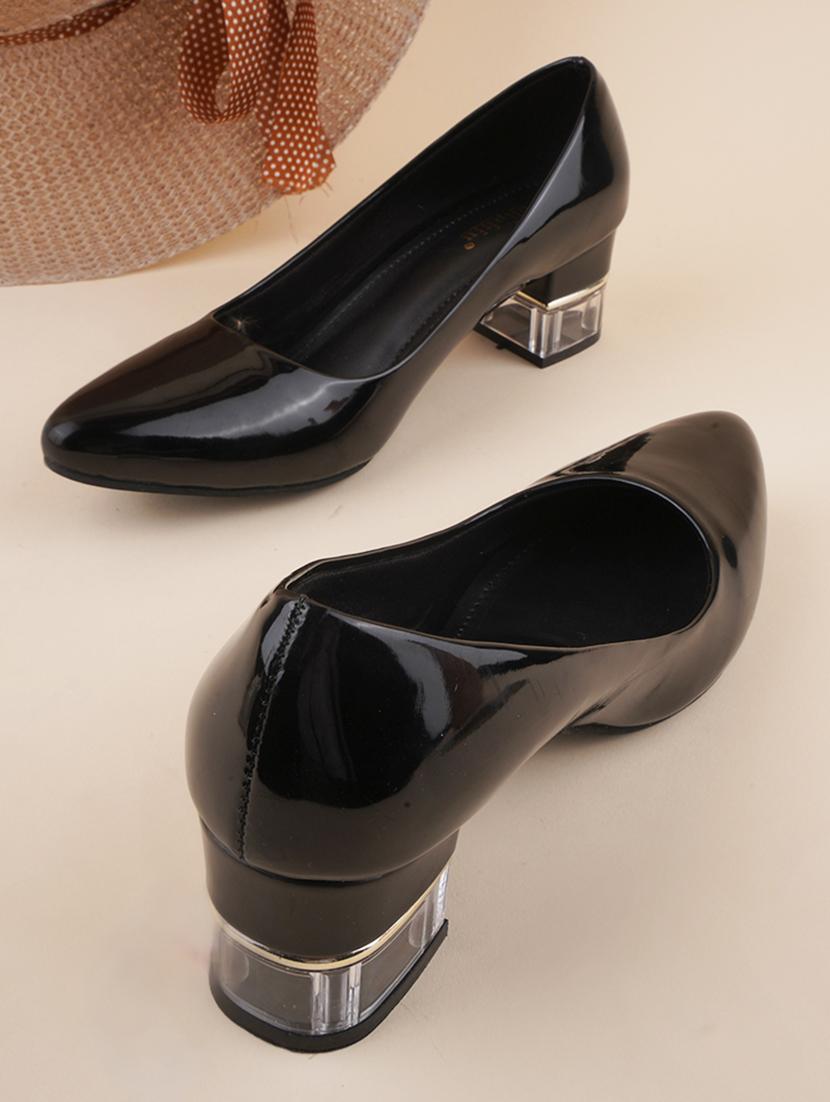 women black solid slip on pumps - 20508399 - Zoom Image - 0