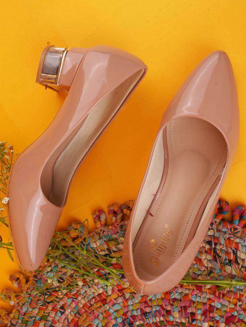 women pink solid slip on pumps - 20508400 -  Zoom Image - 0