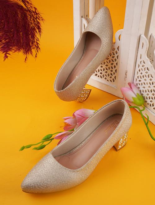 women silver embellished slip on pumps - 20508408 - Standard Image - 0