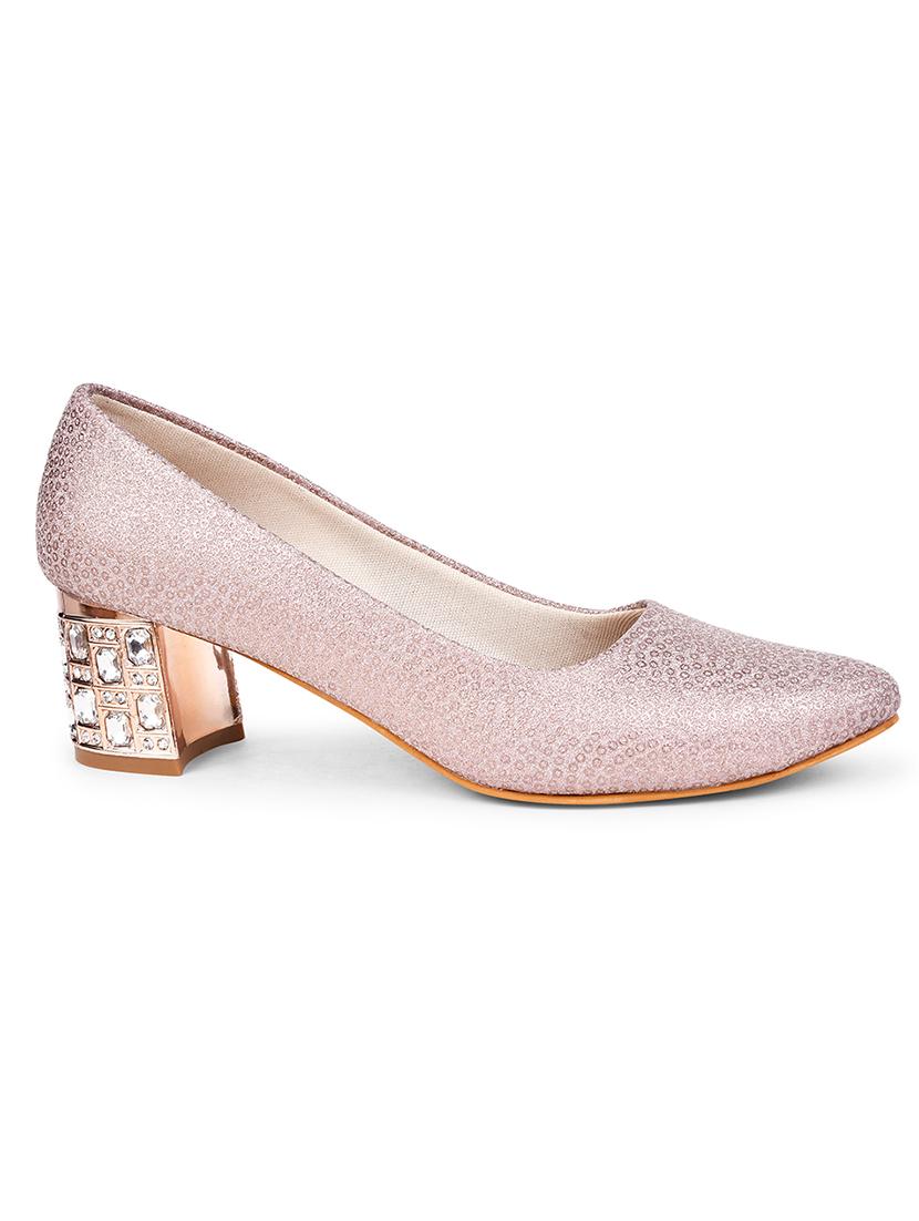 women pink embellished slip on pumps - 20508410 - Standard Image - 2