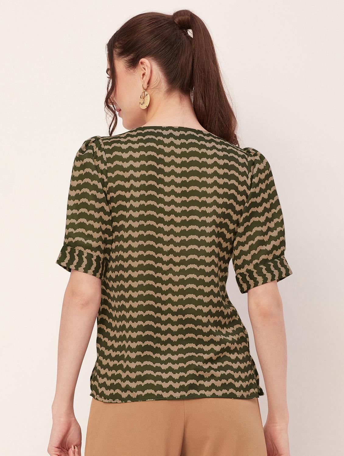 women green polyester regular top - 20508836 - Standard Image - 2