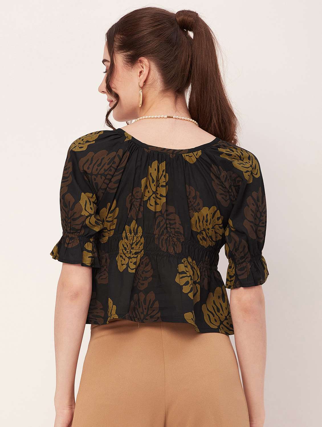 women tropical printed crop top - 20508851 - Standard Image - 2