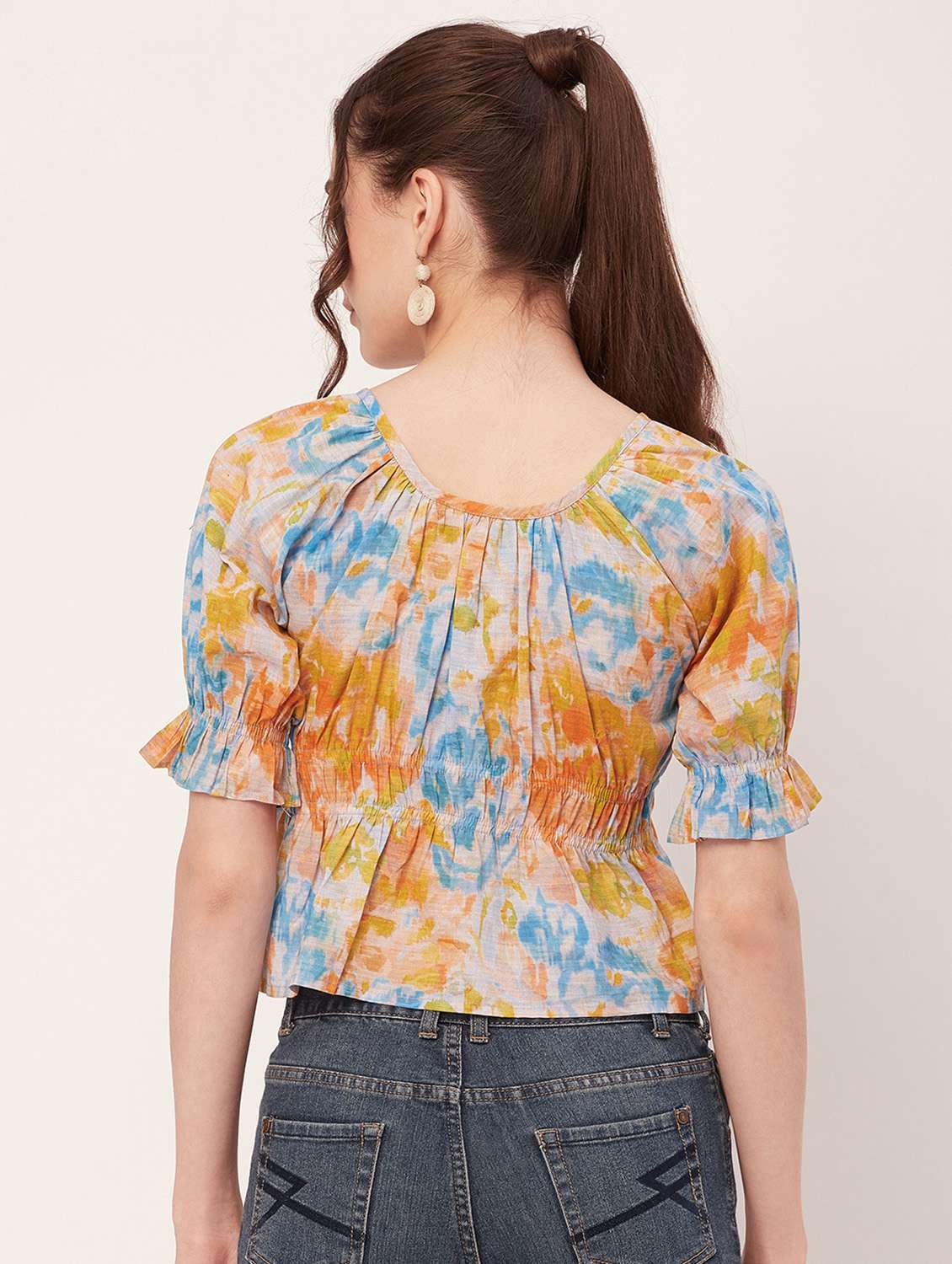 women multi coloured printed crop top - 20508853 - Standard Image - 2