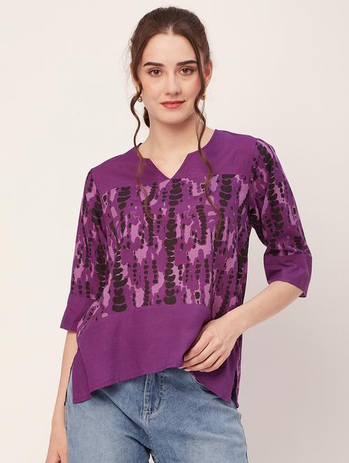 women printed regular top - 20508858 - Standard Image - 0