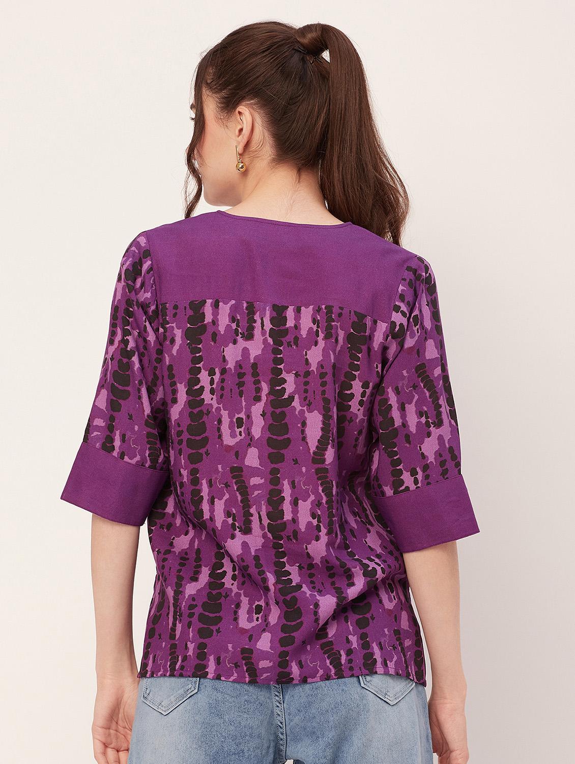 women printed regular top - 20508858 - Standard Image - 2