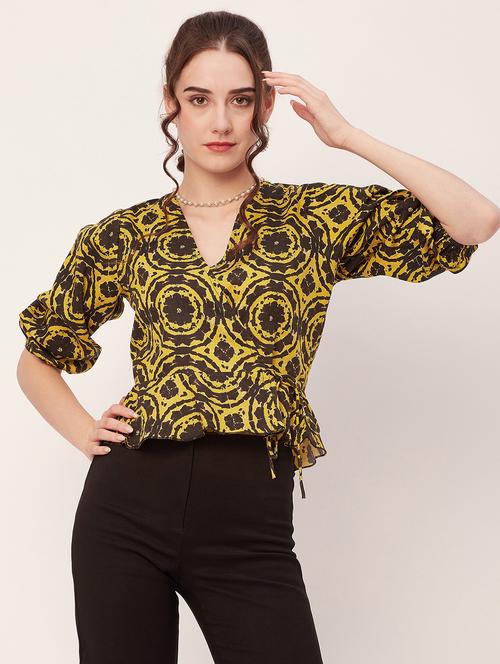 women printed wrap top - 20508863 - Standard Image - 0