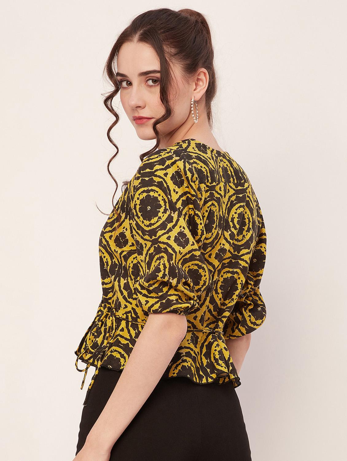 women printed wrap top - 20508863 - Standard Image - 2