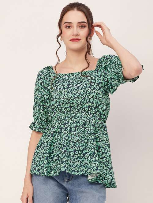 women floral printed peplum top - 20508868 -  Standard Image - 0