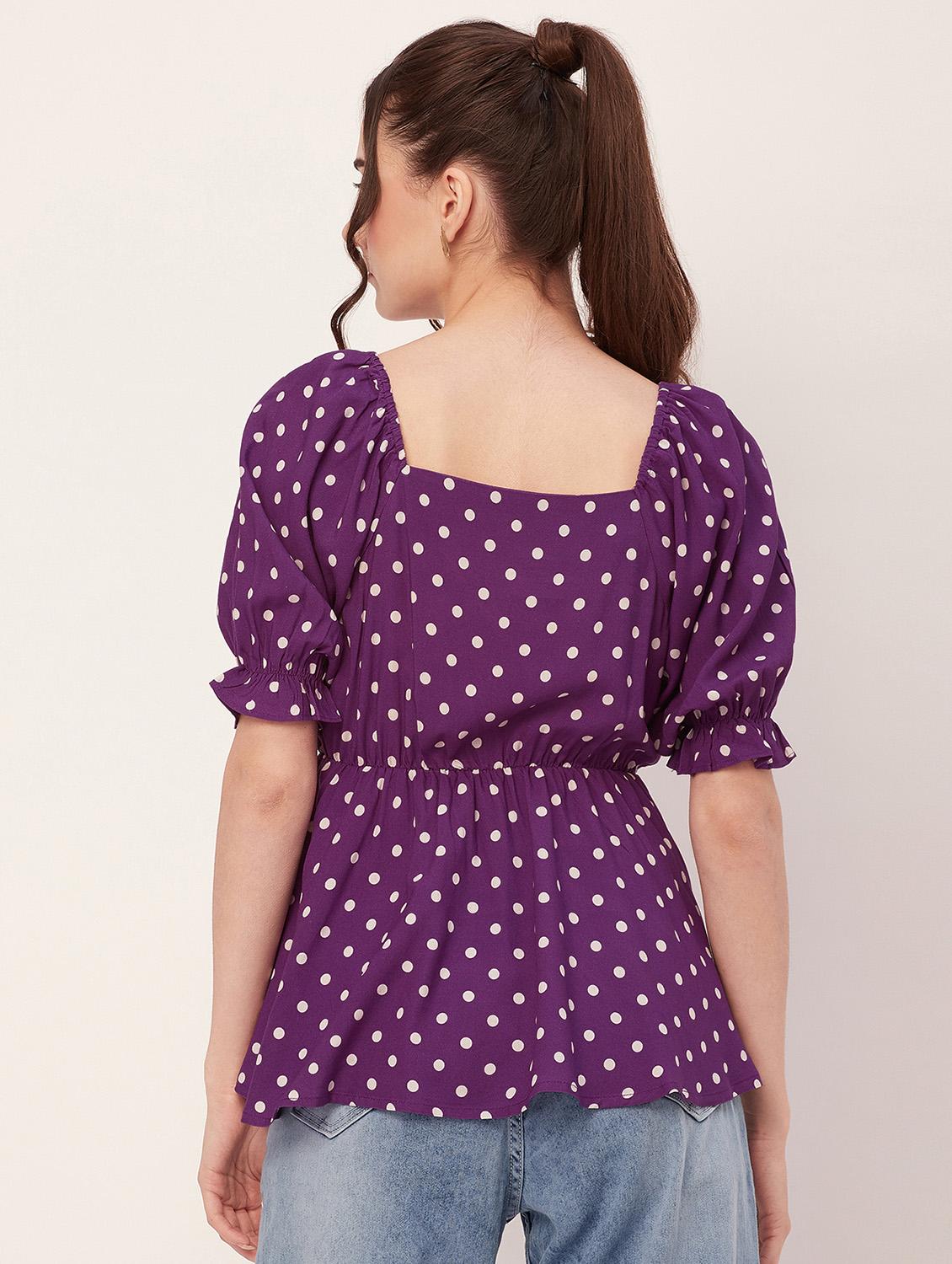women printed peplum top - 20508871 - Standard Image - 2