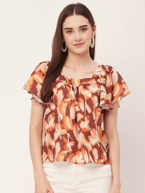 women printed flared sleeves regular top - 20508874 - Standard Image - 0