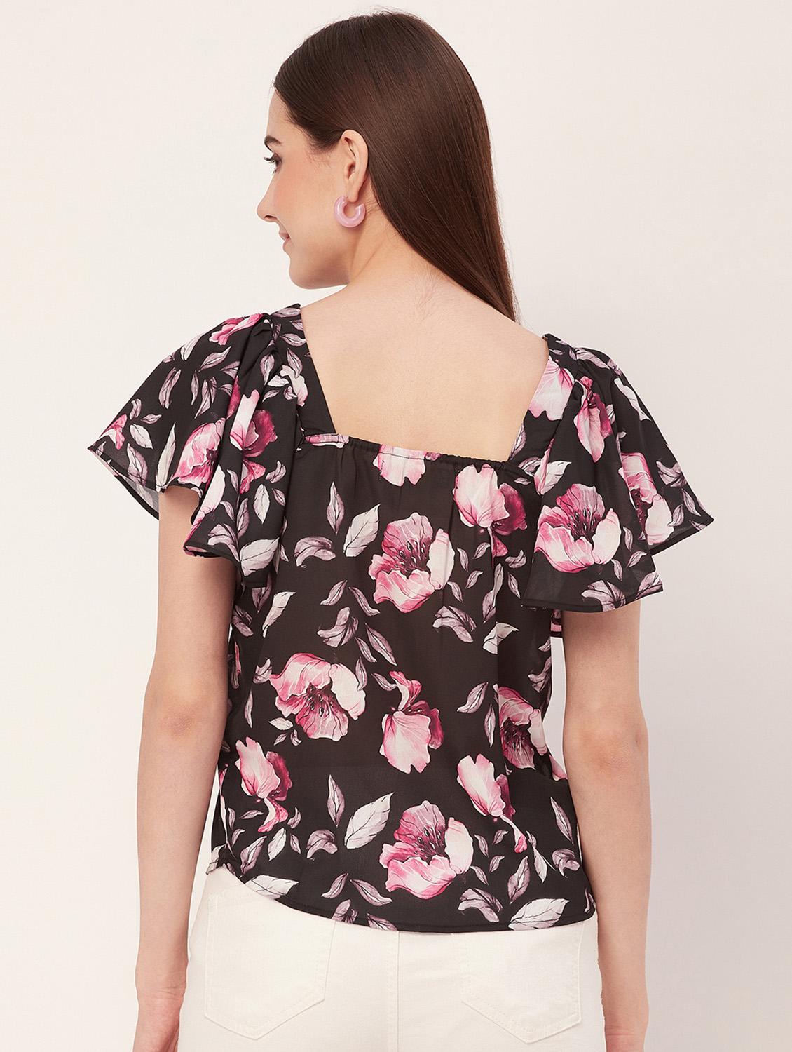 women floral printed flared sleeves regular top - 20508877 - Standard Image - 2