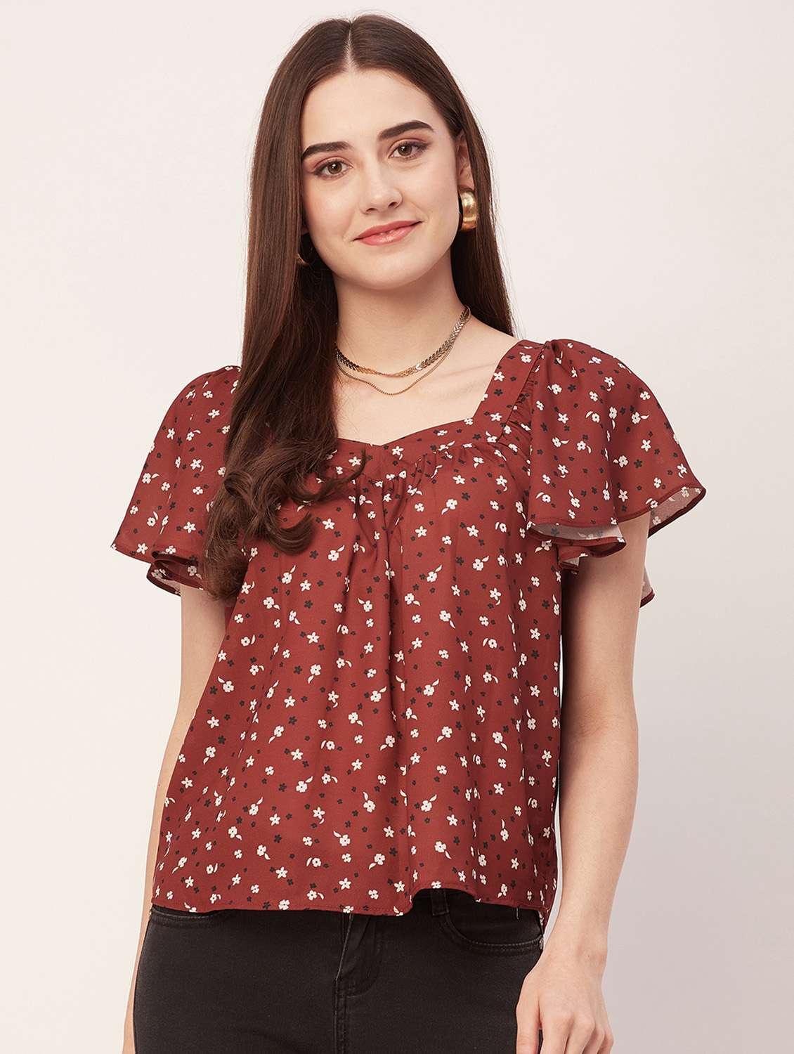 women printed top