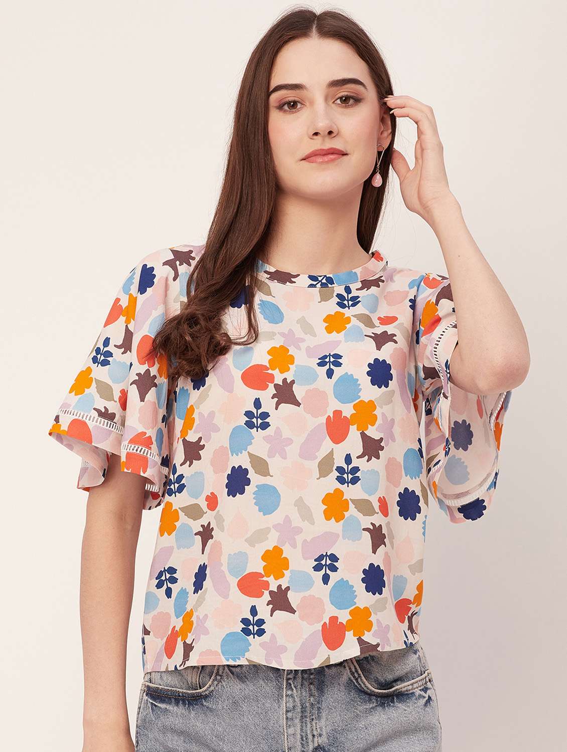 women all over printed regular top