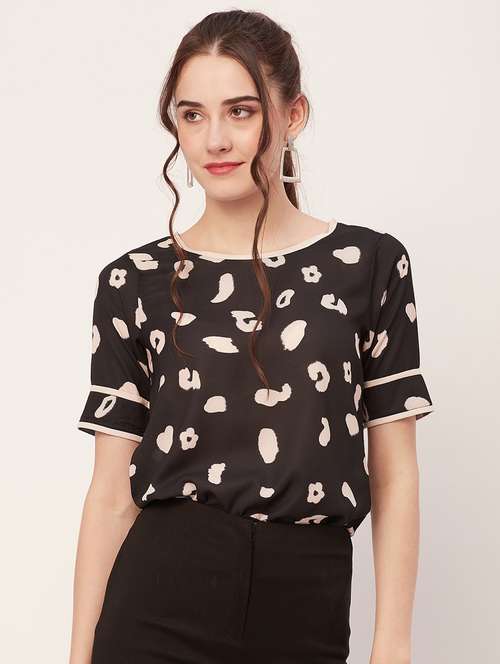 women black printed regular top - 20508886 - Standard Image - 0
