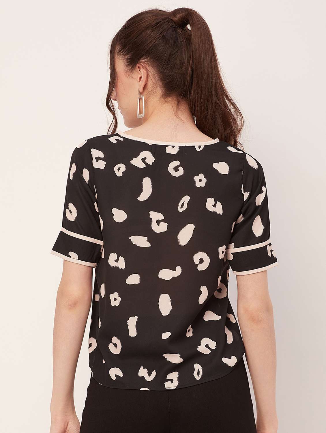 women black printed regular top - 20508886 - Standard Image - 2
