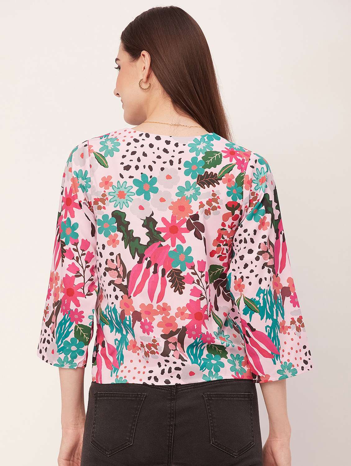 women tropical printed regular top - 20508911 -  Standard Image - 2