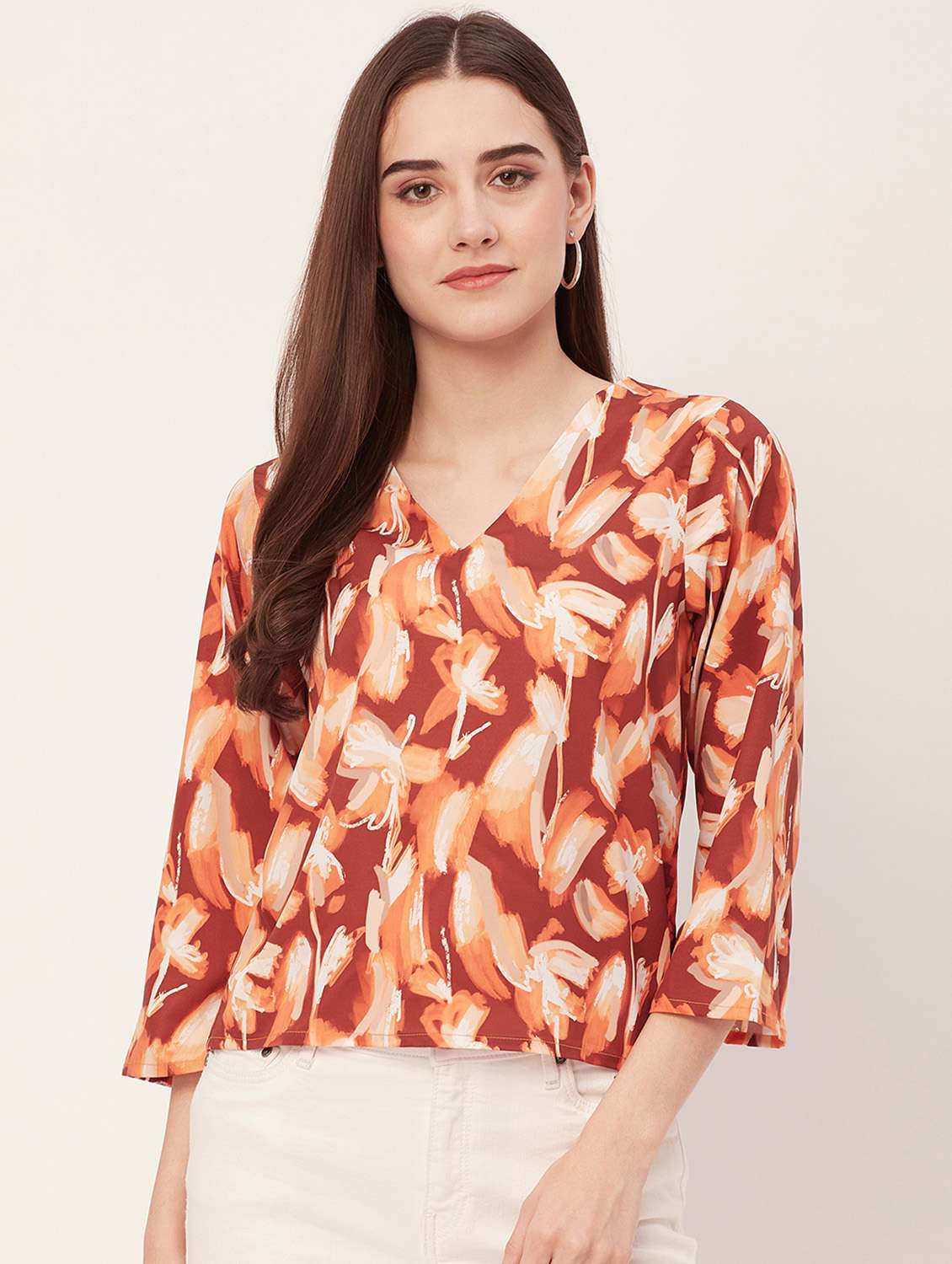 women printed flared sleeves regular top - 20508914 - Zoom Image - 0