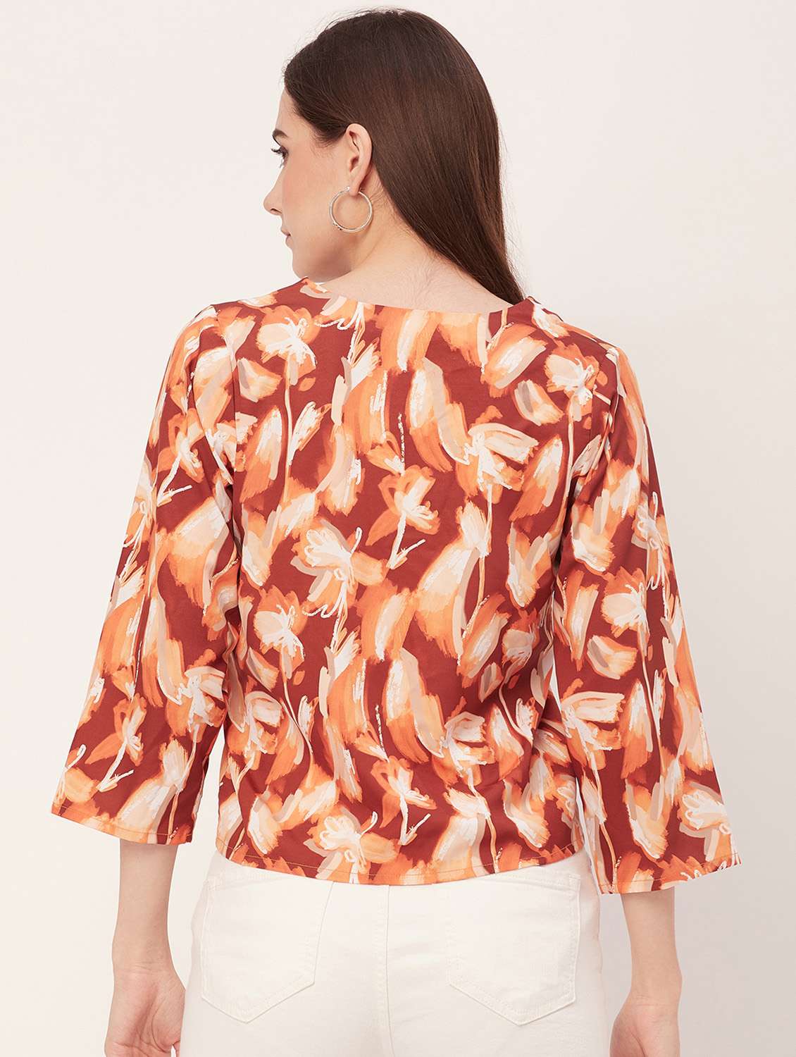 women printed flared sleeves regular top - 20508914 - Standard Image - 2