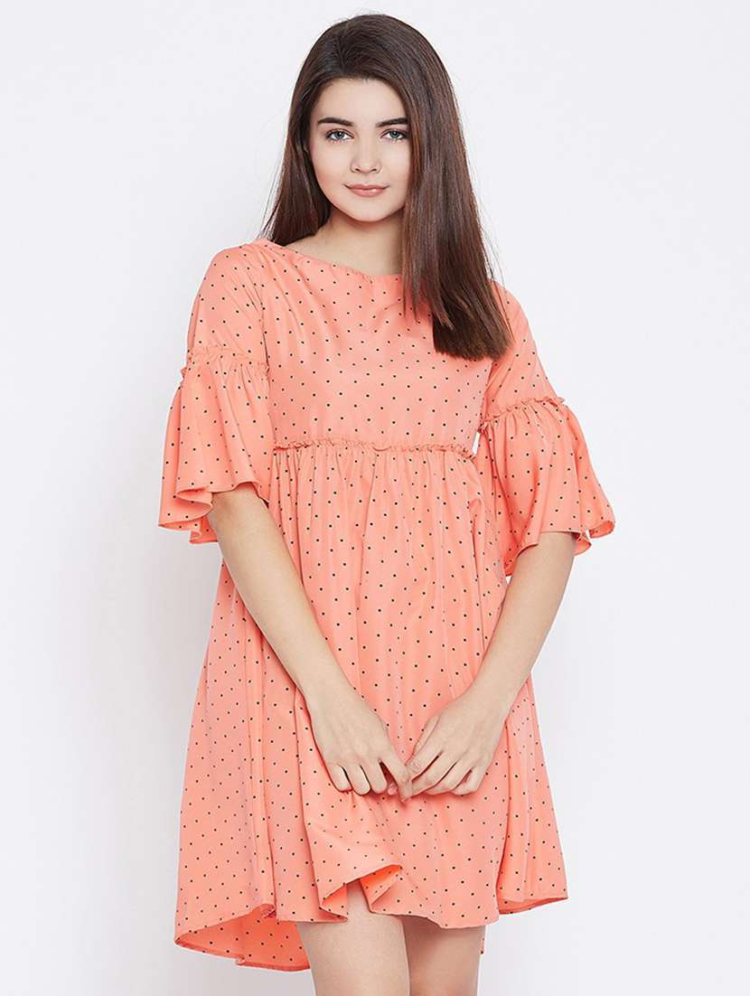 women printed flared dress