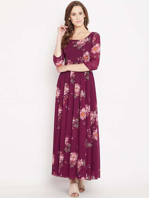 women printed maxi dress - 20509158 - Standard Image - 0