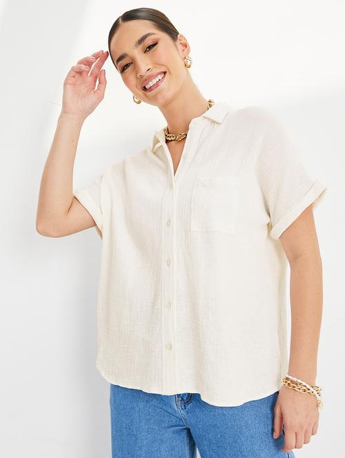 women solid color regular shirt - 20509278 -  Standard Image - 0