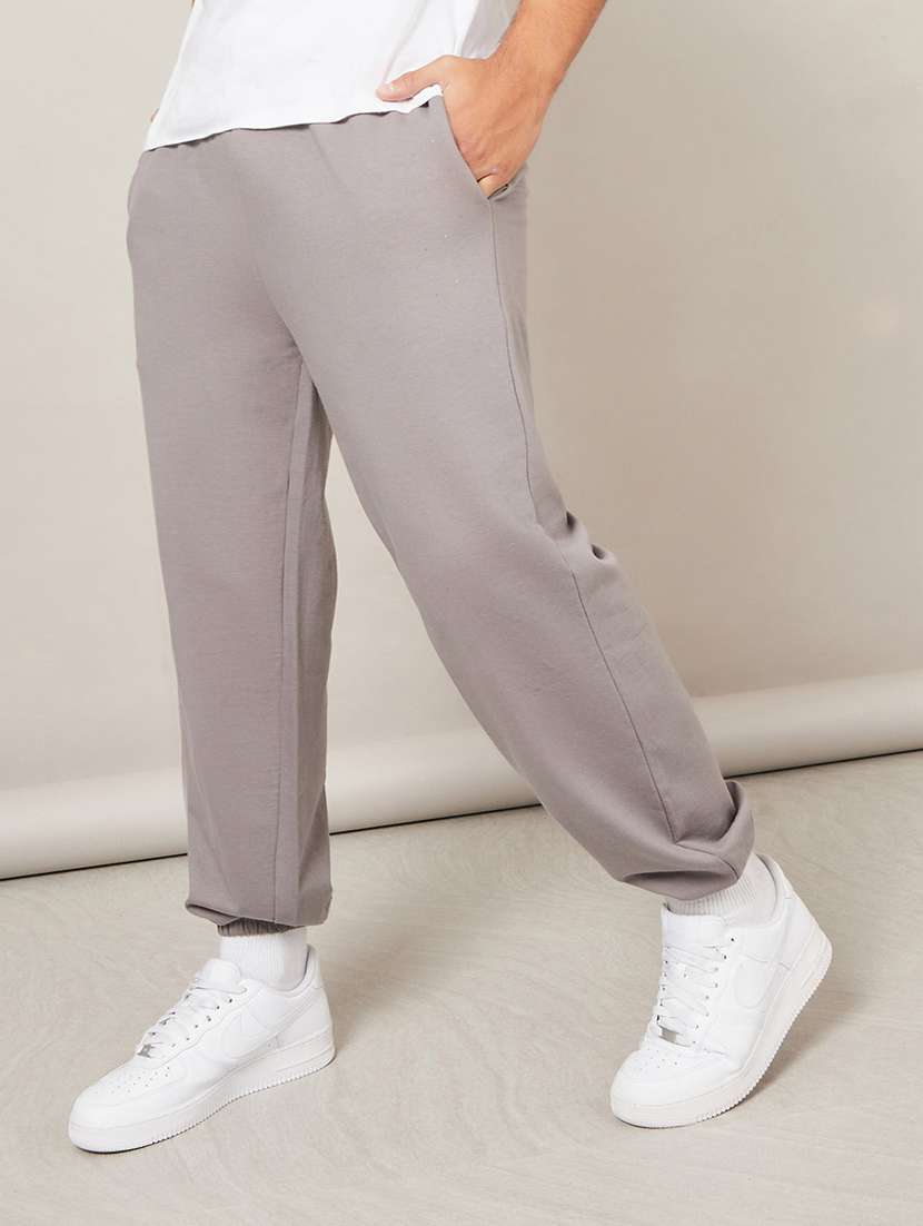 grey cotton jogger track pant