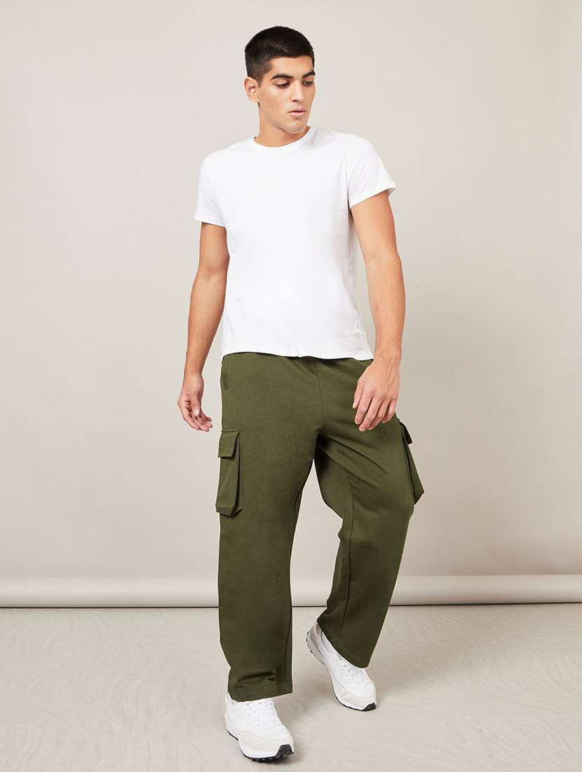 men solid mid rise full length cargo - 20509313 -  Standard Image - 2
