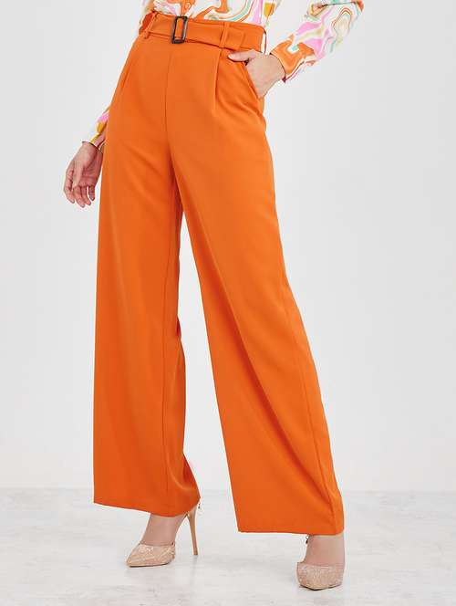 women mid-rise solid wide legtrouser - 20509506 -  Standard Image - 0