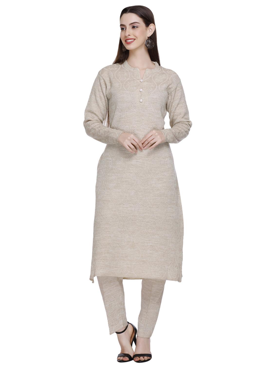 women self design wool suit set with dupatta - 20509509 - Standard Image - 2
