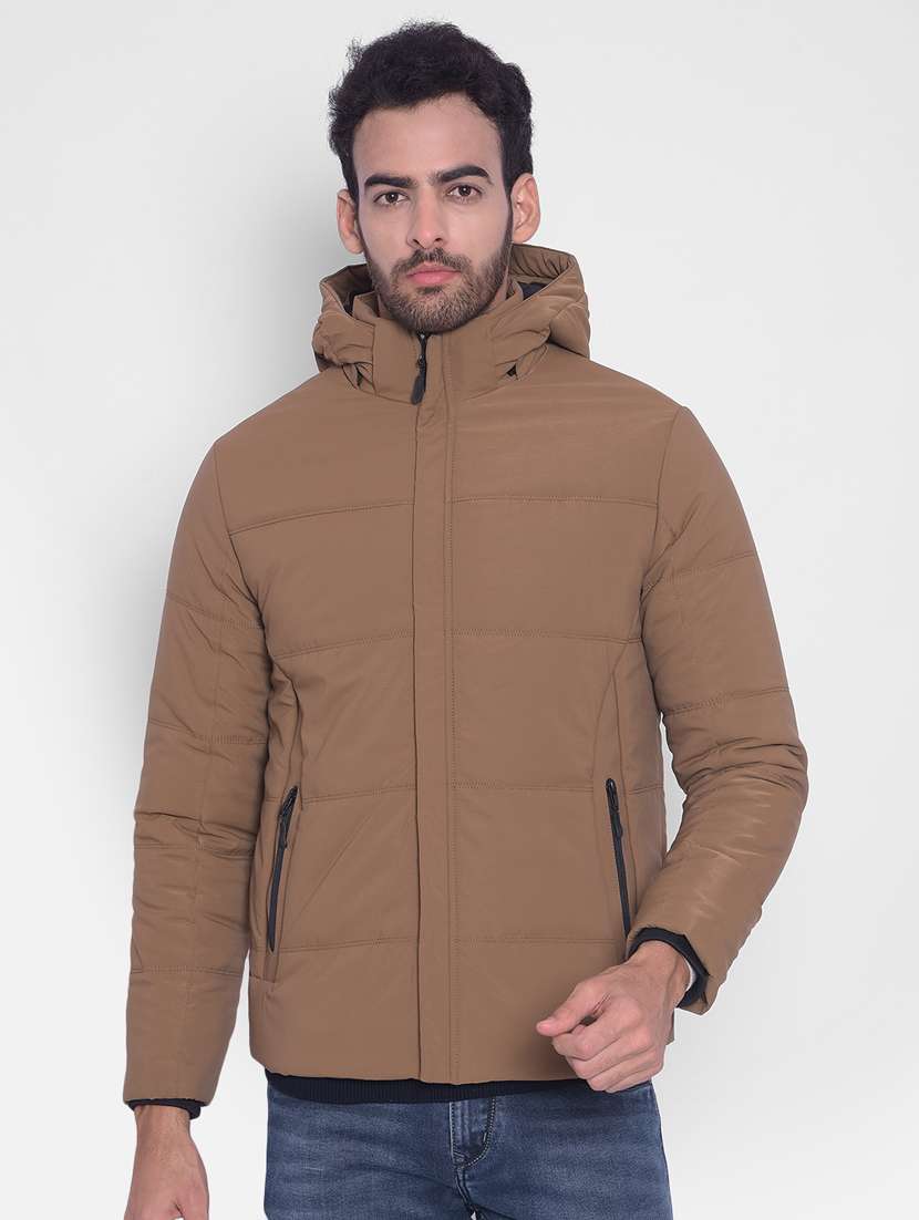 men solid hooded puffer jacket - 20509614 - Zoom Image - 0