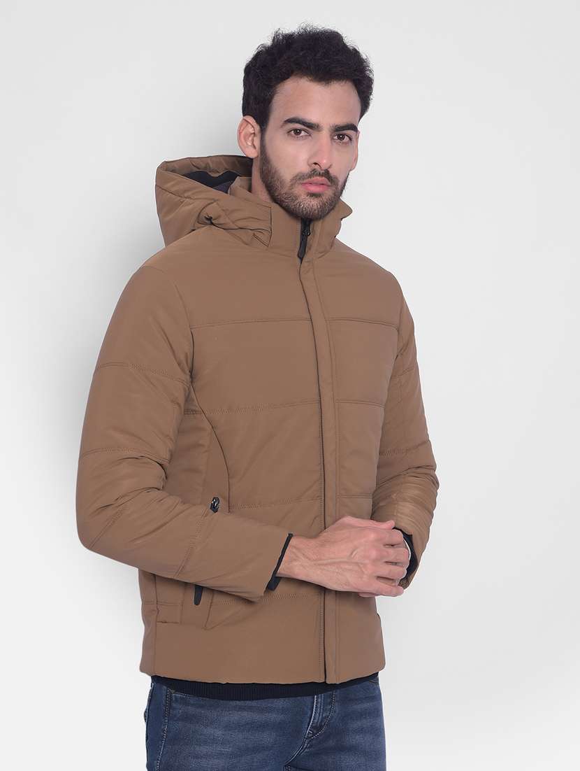 men solid hooded puffer jacket - 20509614 - Standard Image - 2