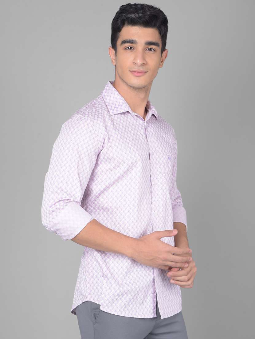 men printed magenta cotton casual shirt - 20509753 -  Standard Image - 2
