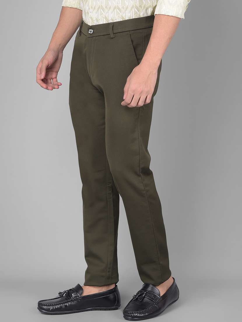 men cotton flat front casual trouser - 20509833 -  Standard Image - 2
