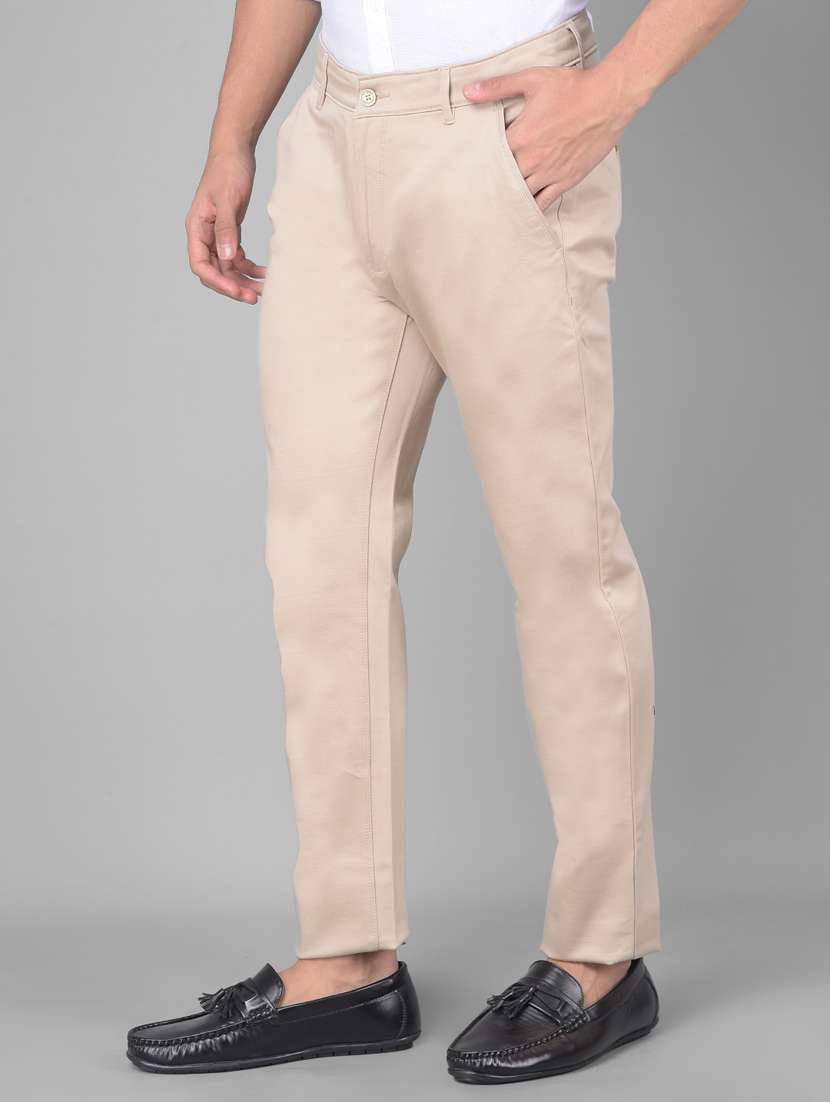 beige cotton chinos casual trousers - 20509836 -  Standard Image - 2