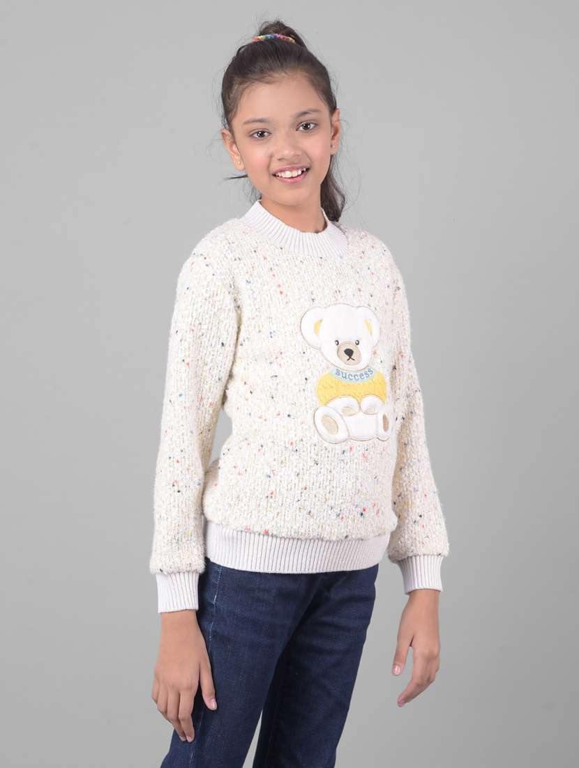 girls long sleeve self-designed sweater 