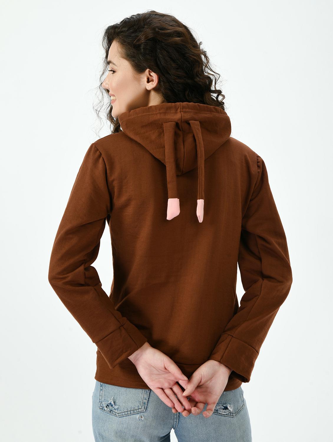 printed hood neck sweatshirt - 20510277 - Standard Image - 2