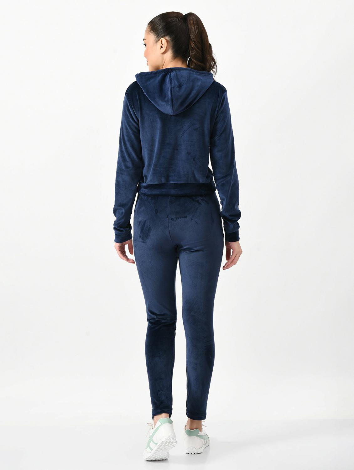navy blue cotton blend hoodies sweatshirt - 20510300 - Standard Image - 2