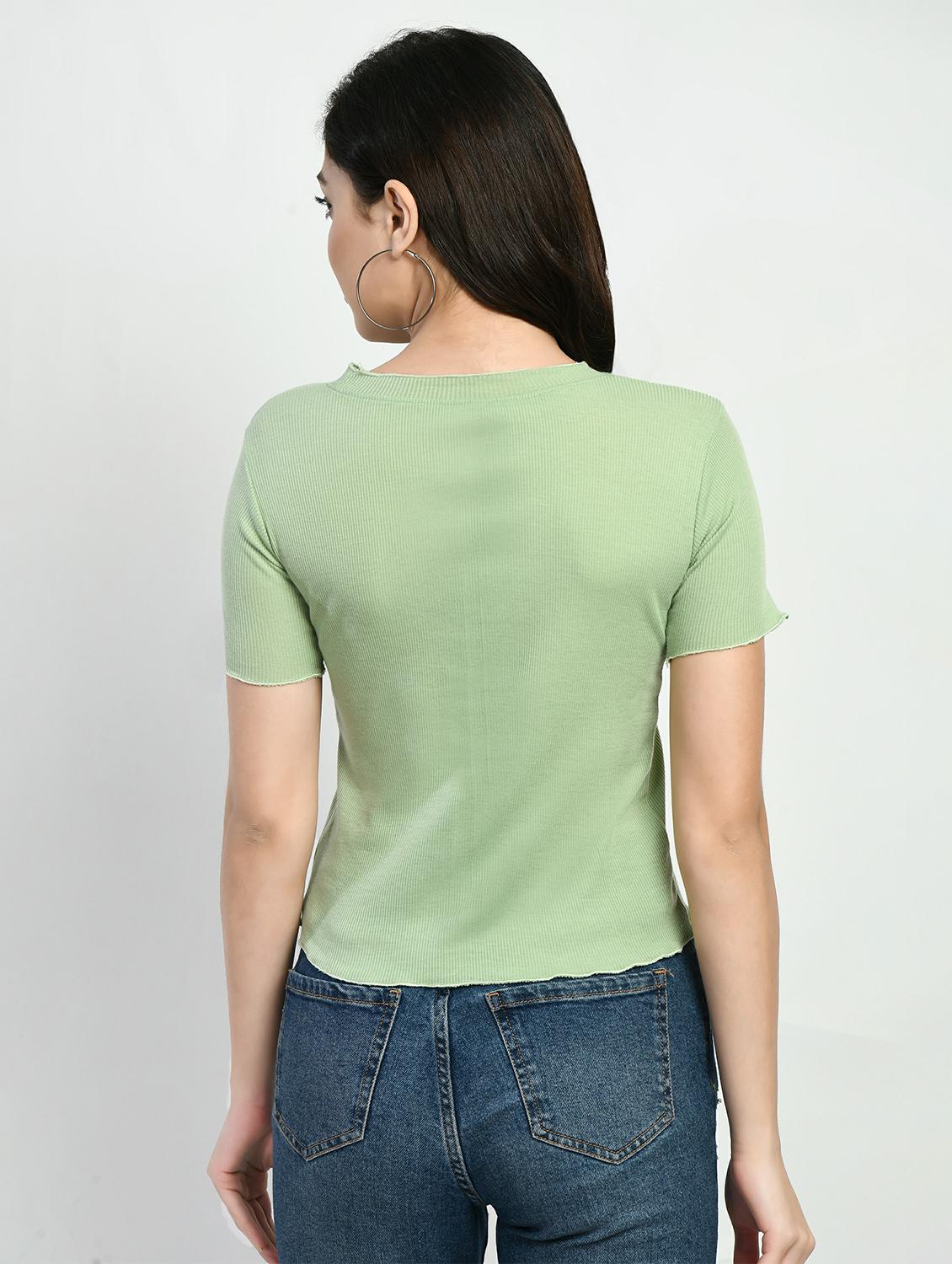 women applique work short sleeves top - 20510499 - Standard Image - 2