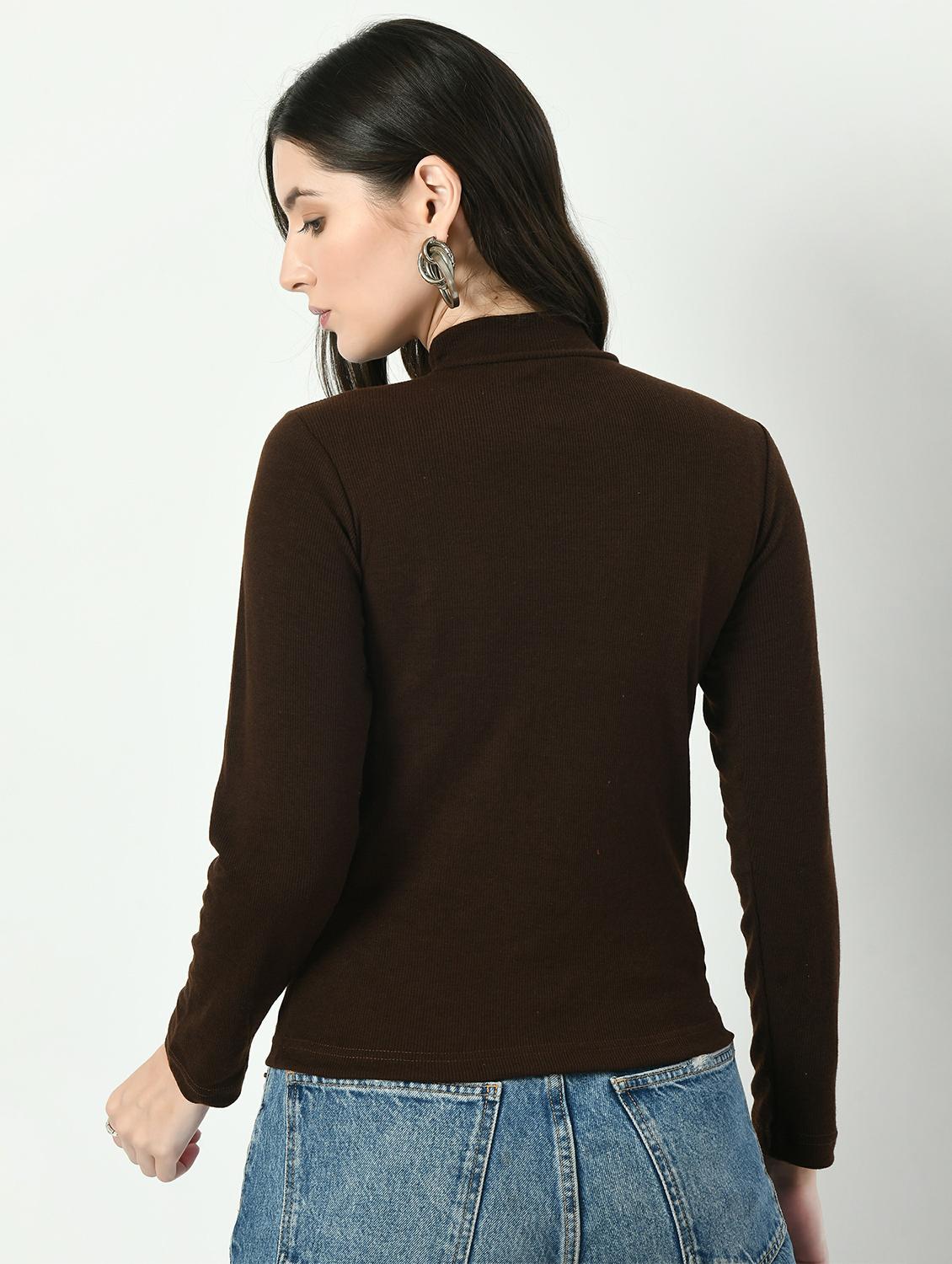 women solid long sleeves top - 20510590 - Standard Image - 2