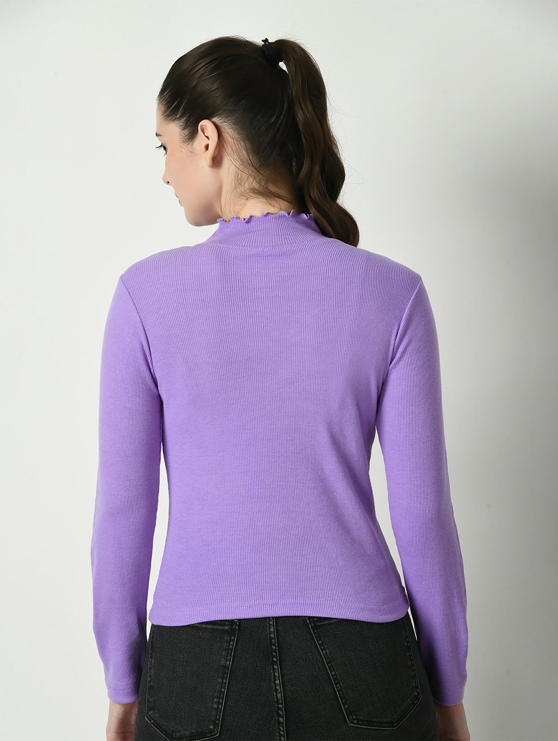 women solid long sleeves top - 20510647 - Standard Image - 2
