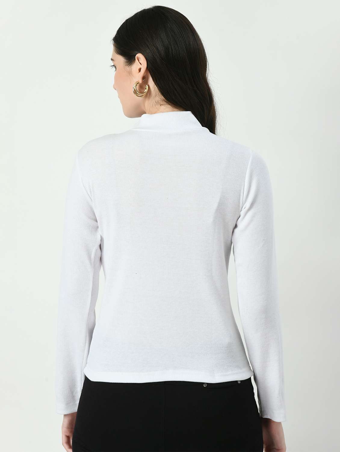 women solid long sleeves top - 20510744 -  Standard Image - 2